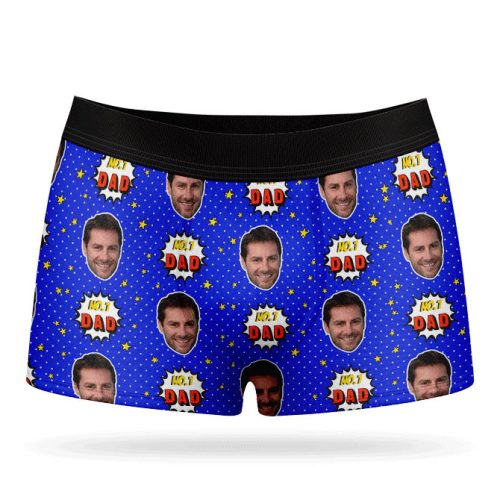 Number 1 Dad Boxers Royal Blue