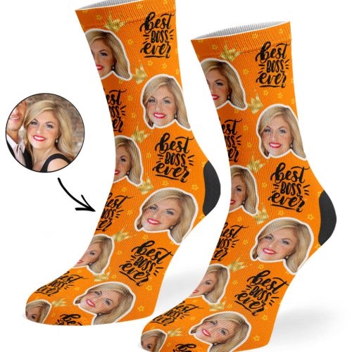 Orange Best Boss Ever Socks