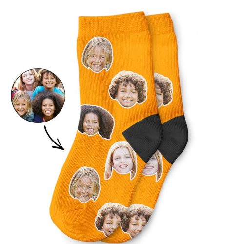 Orange Best Friend Face Kids Socks