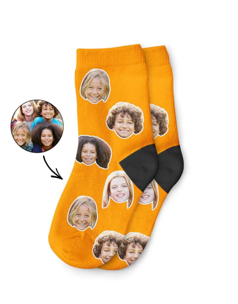 Orange Best Friend Face Kids Socks