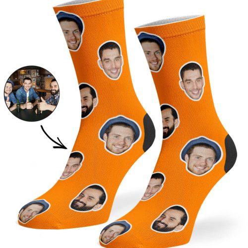 Orange Best Friend Face Socks