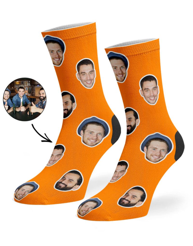 Orange Best Friend Face Socks