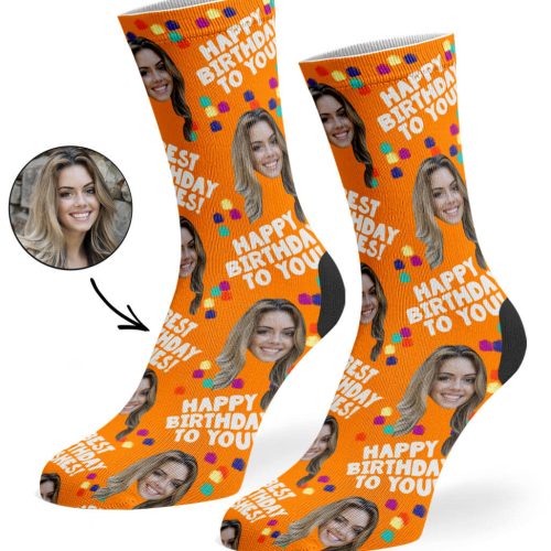 Orange Birthday Party Socks