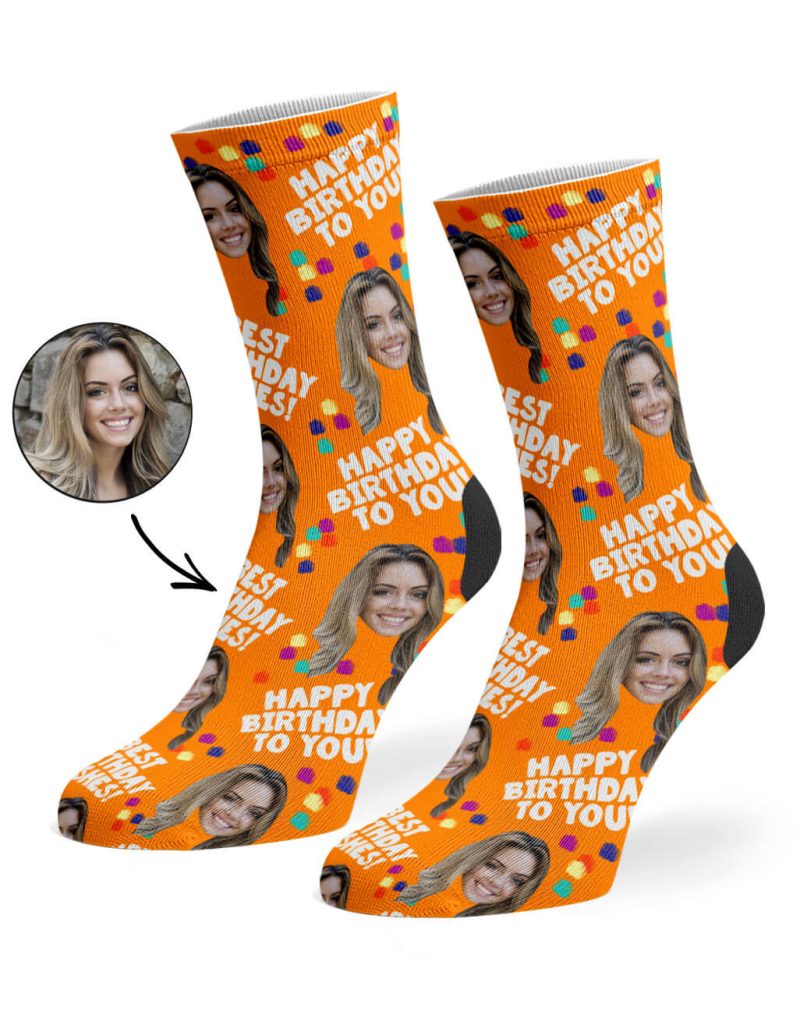 Orange Birthday Party Socks