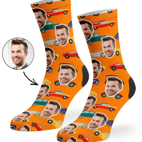 Orange CAR FACE SOCKS