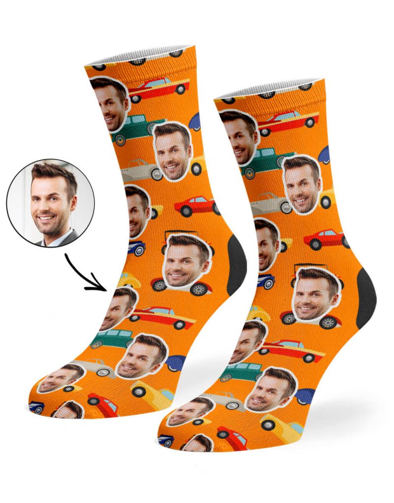 Orange CAR FACE SOCKS