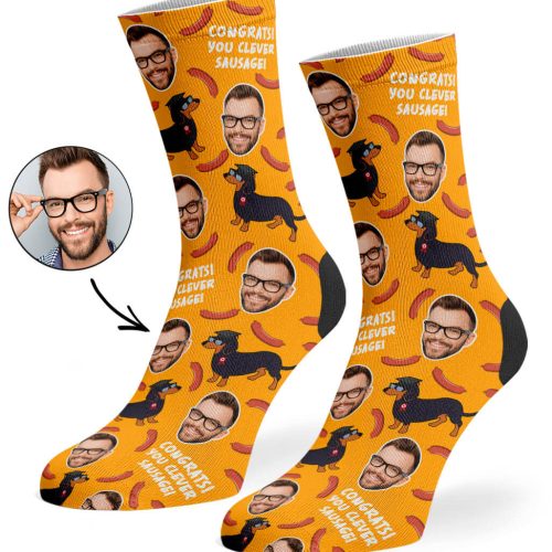 Orange Clever Sausage Socks