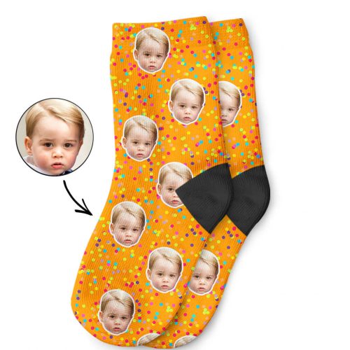 Orange Colourful Spot Kids Socks