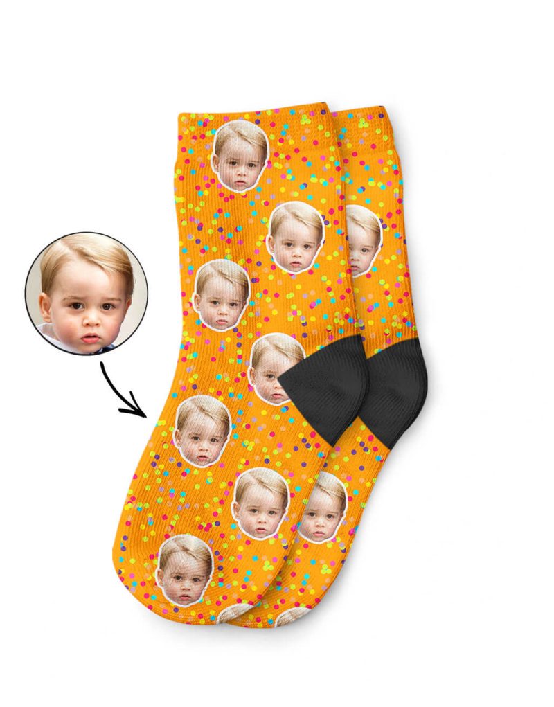 Orange Colourful Spot Kids Socks