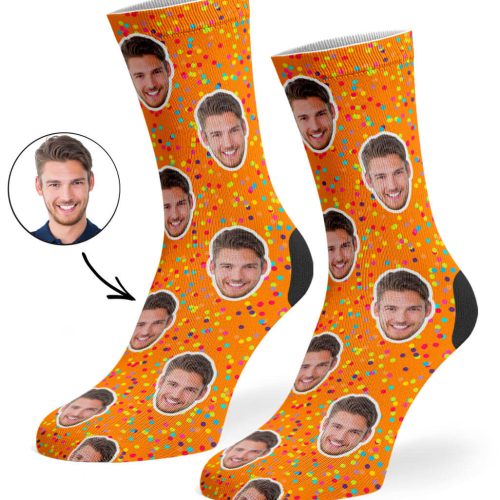 Orange Colourful Spots Socks