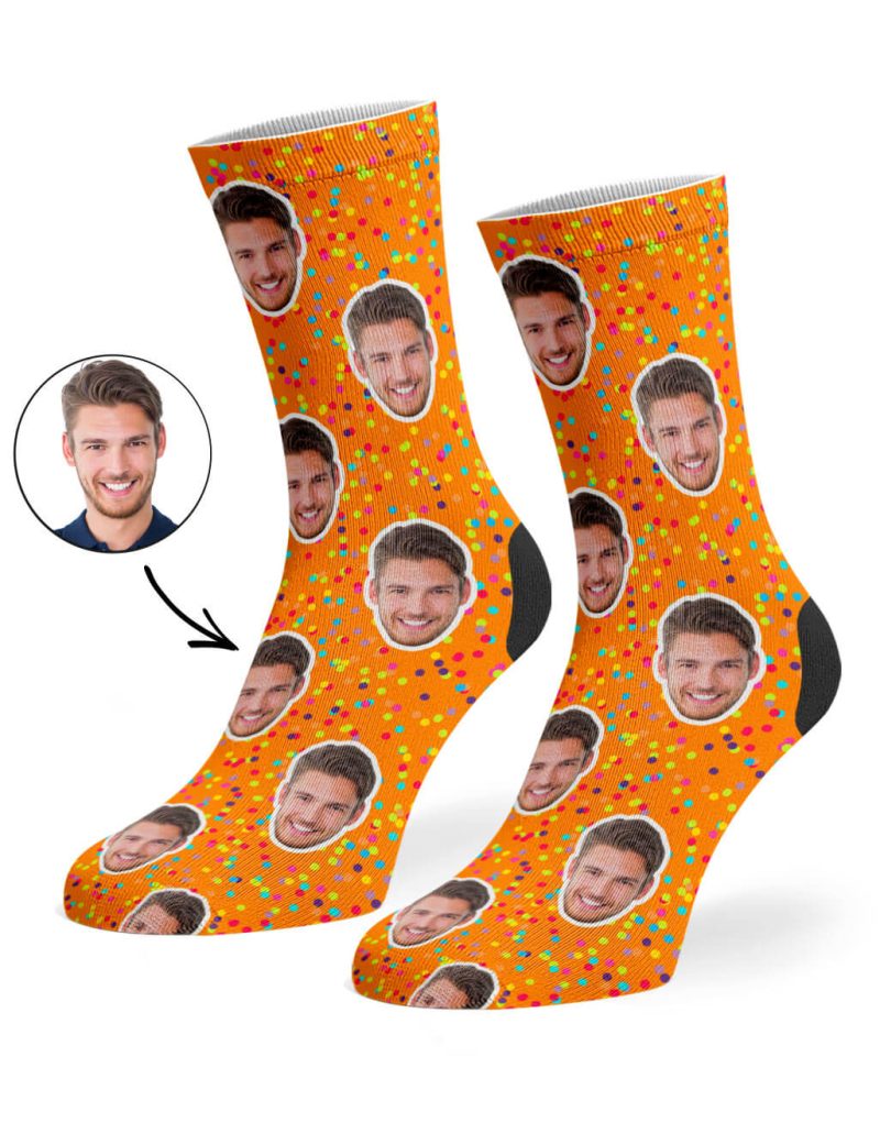 Orange Colourful Spots Socks