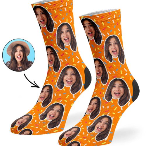 Orange Donut Sprinkles Socks