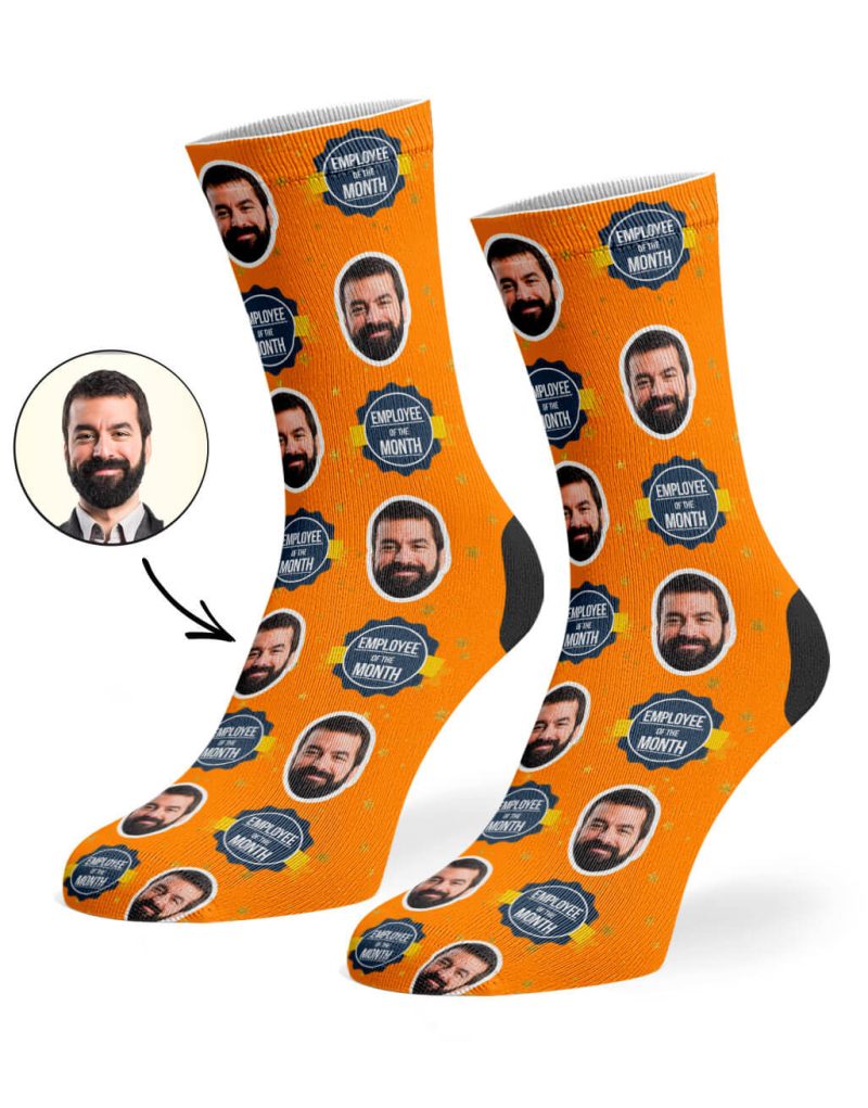 Orange Employee Of The Month Socks