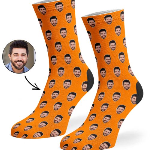 Orange Face Pattern Socks