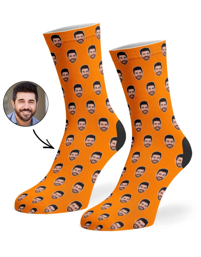 Orange Face Pattern Socks