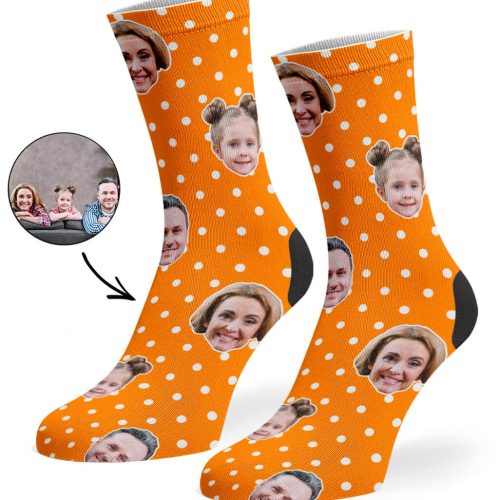 Orange Family Spotty Face Socks