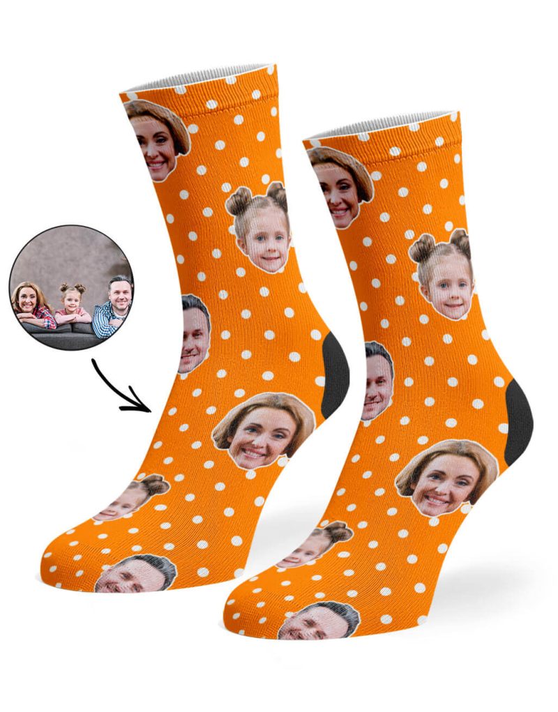 Orange Family Spotty Face Socks