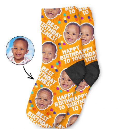 Birthday Party Kids Face On Socks