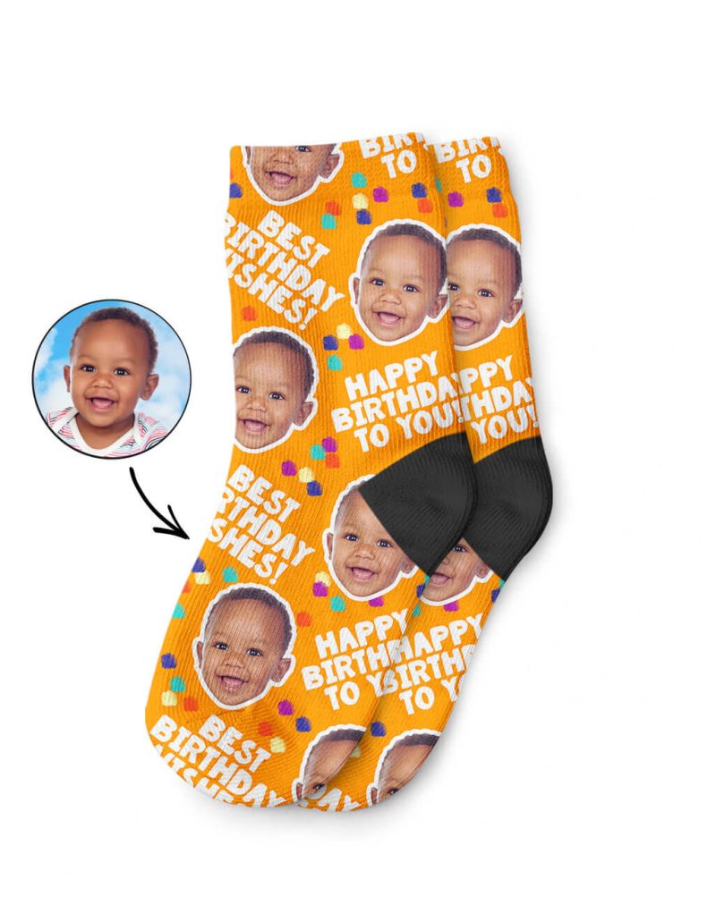 Birthday Party Kids Face On Socks