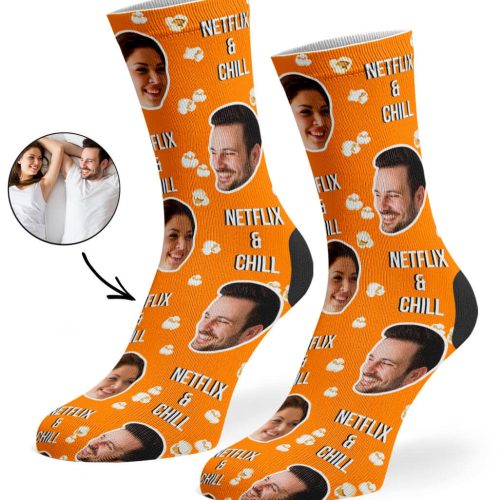 Orange Netflix Chill Socks