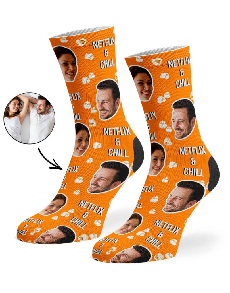 Orange Netflix Chill Socks