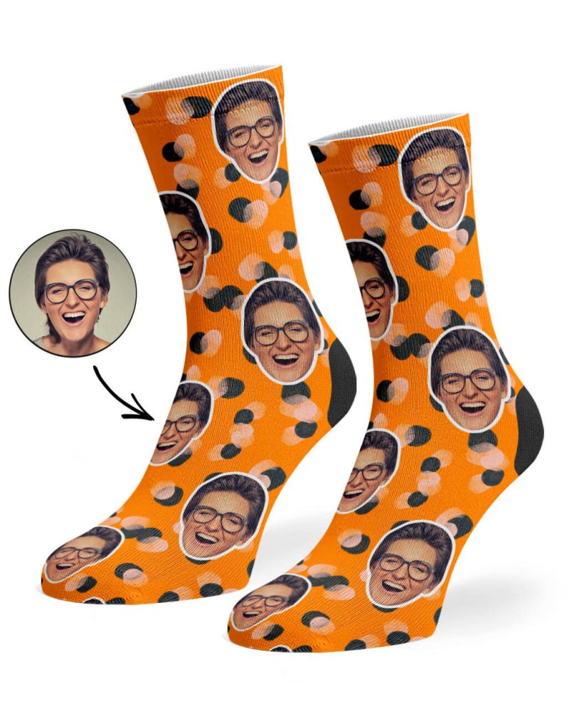 Orange Paint Spot Socks