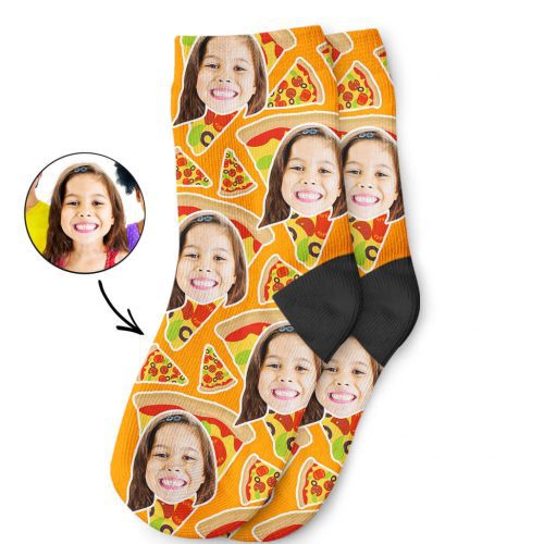 Funny Pizza My Face Kids Socks