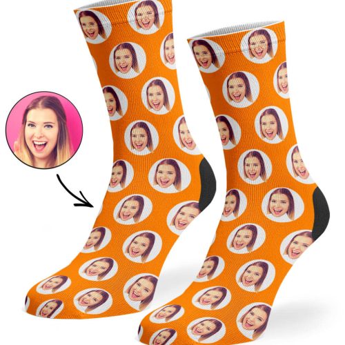 Orange Polka Circle Socks