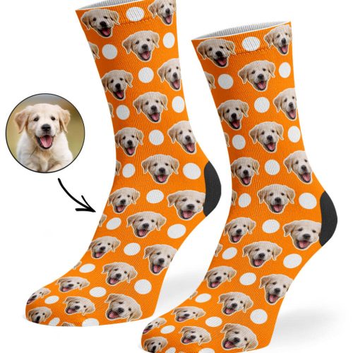 Orange Polka Dog Socks