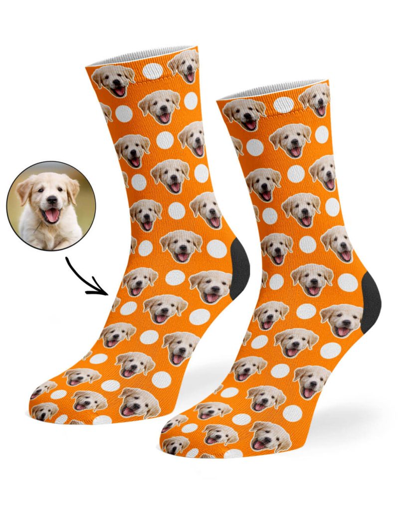 Orange Polka Dog Socks