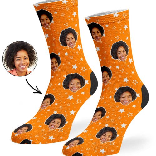 Orange Star Pattern Socks