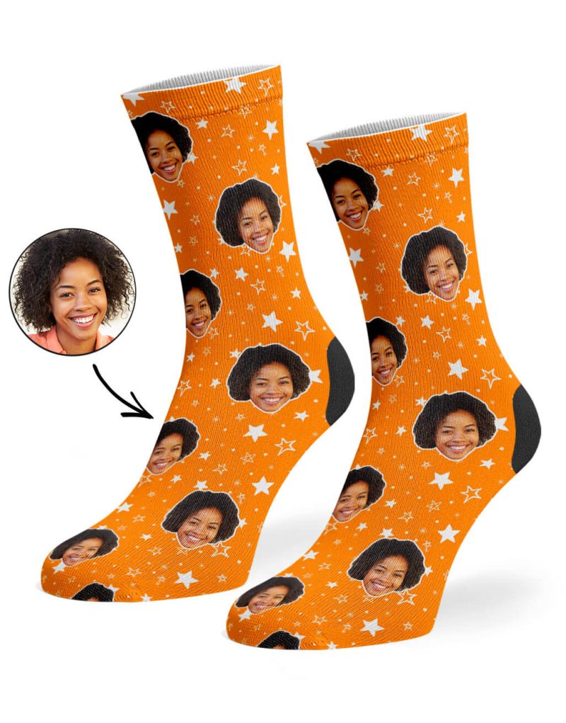 Orange Star Pattern Socks