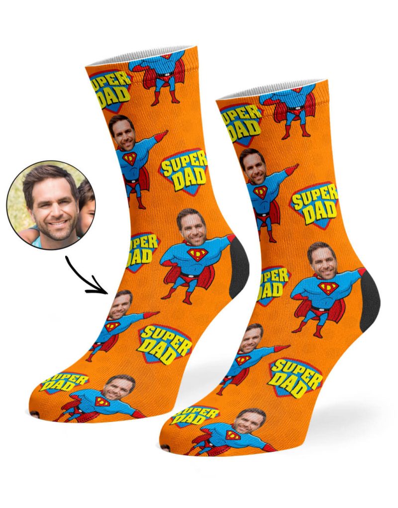 Orange Super Hero Dad Socks