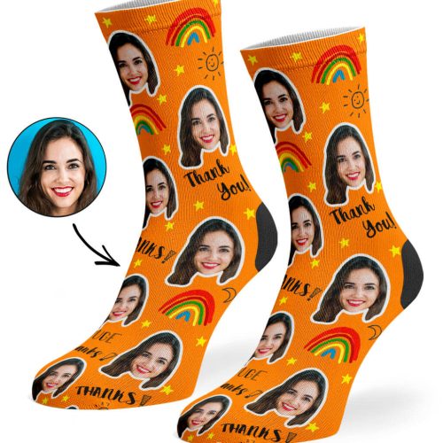 Orange Thank You Socks