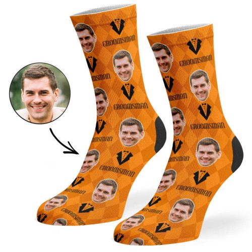 Orange Groomsman Socks