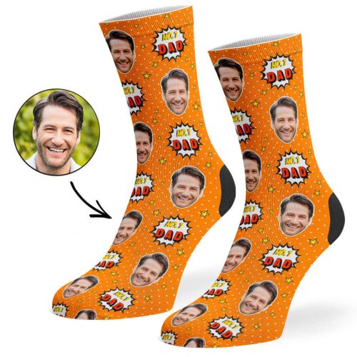 Orange No.1 Dad Socks