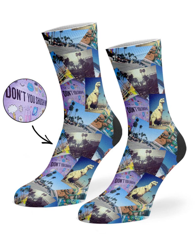 Overlap Photo Collage Socks