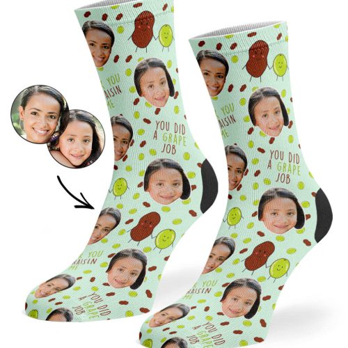 Pale Green Raisin Me Socks