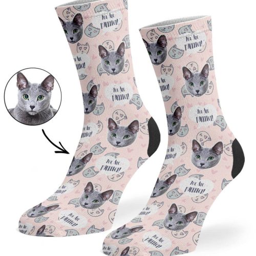 Pale Peach You Are Purrfect Socks