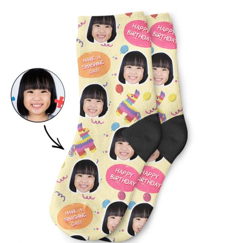 Pinata Birthday Kids Face Socks