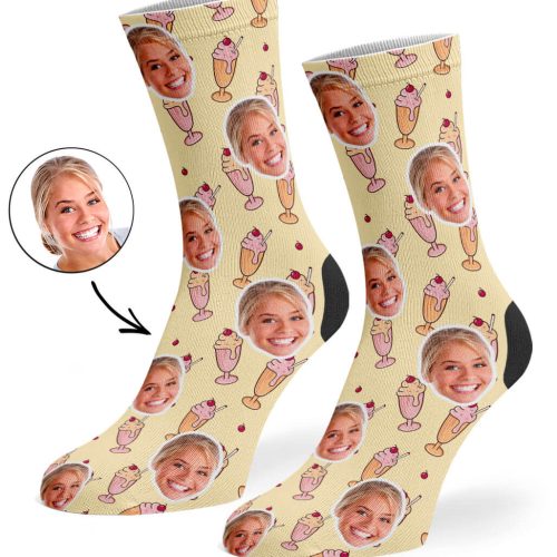 Pale Yellow Sundae Face Socks