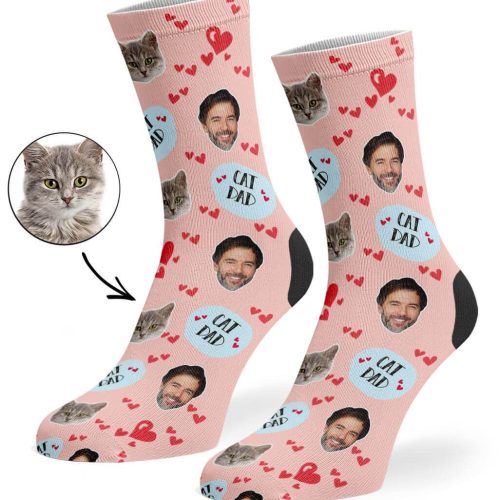 Peach Cat Dad Socks