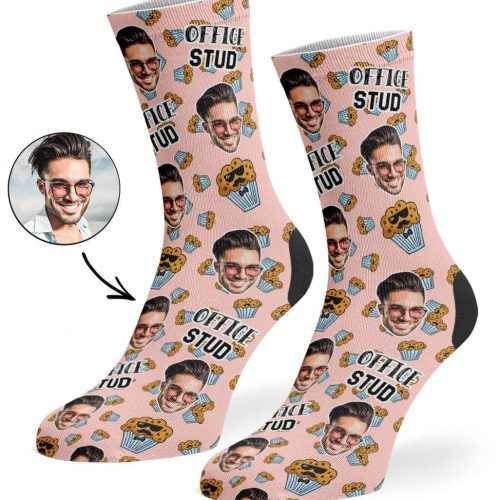 Peach Office Stud Socks