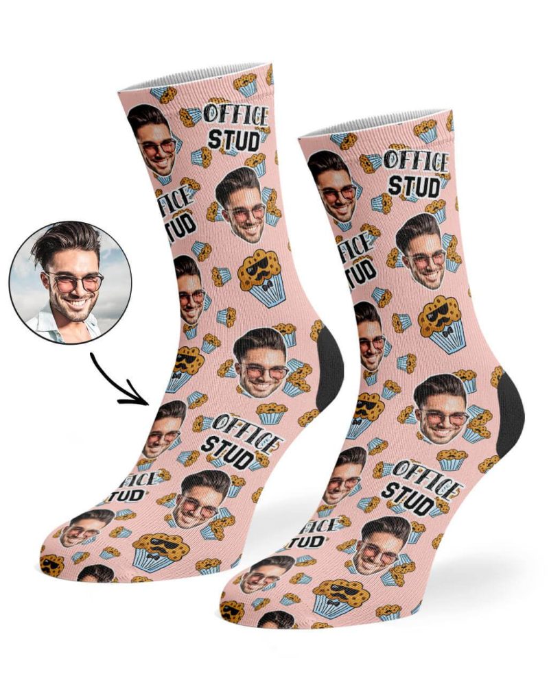 Peach Office Stud Socks