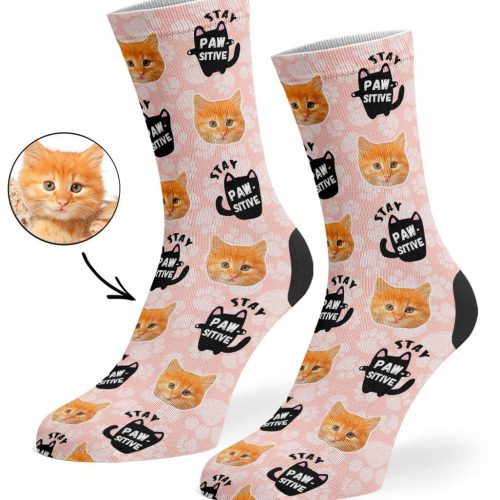 Peach Stay Pawsitive Socks