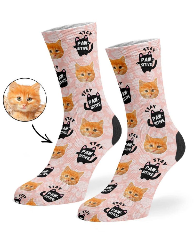 Peach Stay Pawsitive Socks