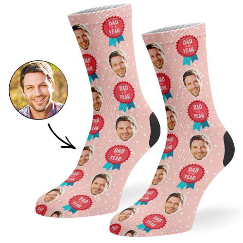 Peach Dad Of The Year Socks