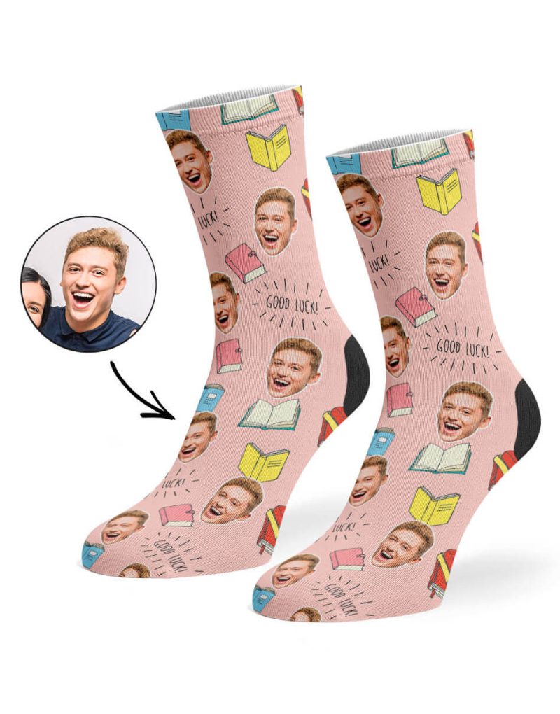 Peach Good Luck Books Socks