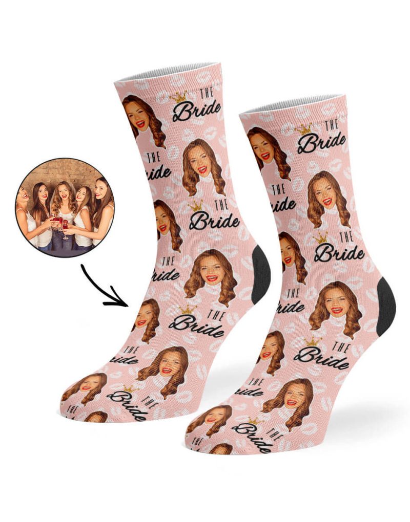 Peach Team Bride Socks