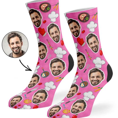 Pink Chef Face Socks